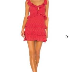 Lovers + Friends Dean Mini Dress In Tomato Red Size S